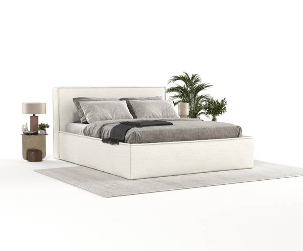 Polsterbett Sato mit Stauraum 200x200 Creme - Liegefläche Breite: 200 cm