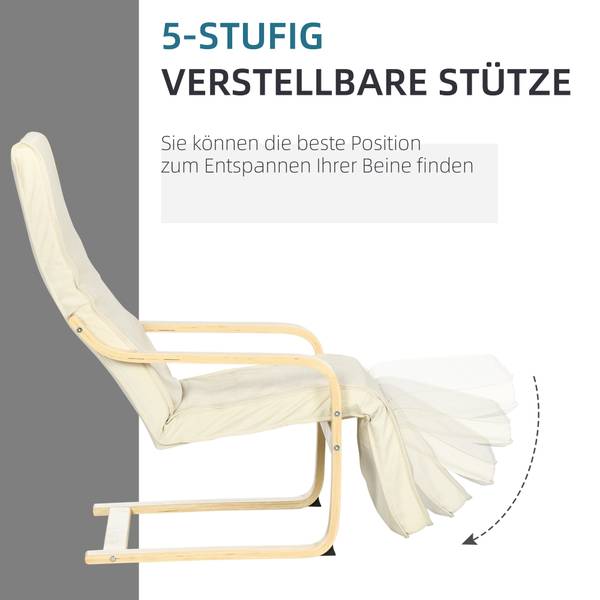 Relaxsessel BB3666 Weiß - Metall - 61 x 23 x 81 cm