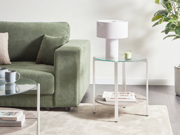 Beistelltisch LOVELL Braun - Silber - Bambus - 50 x 55 x 1 cm