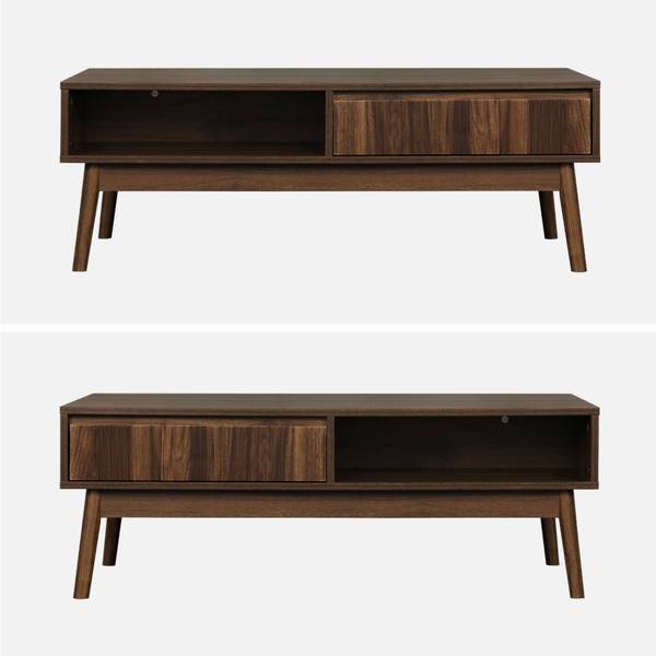 Couchtisch Linear Braun - Holz teilmassiv - 59 x 39 x 110 cm