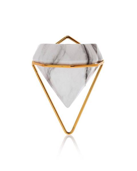 Wand Blumentopf-Set Semela Gold - Weiß