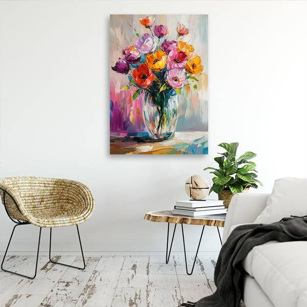 Wandbild tulpenstrauß in einer vase 70 x 100 cm