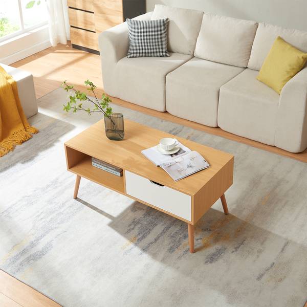 Couchtisch Bordkak Braun - Weiß - Holzwerkstoff - 100 x 45 x 48 cm