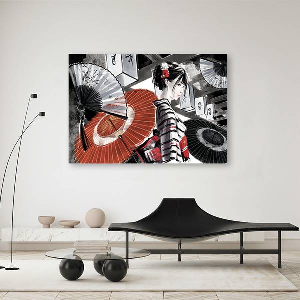 Canvas schilderij Waaier 90 x 60 cm