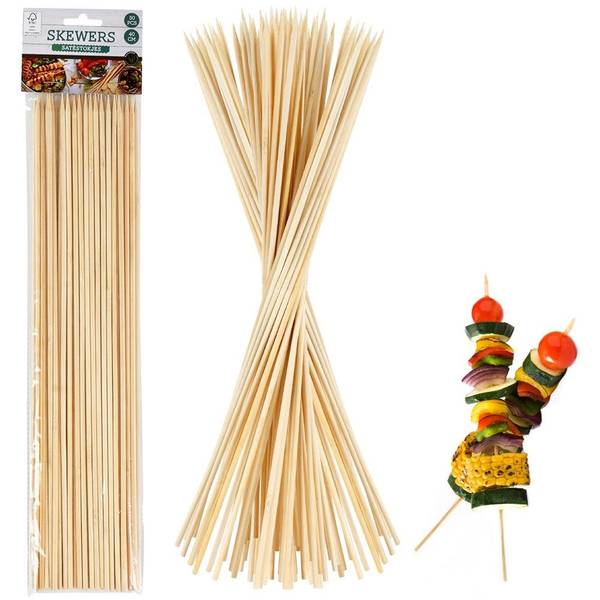 Grillspieße Bambus 40 cm 50er Set Beige - Bambus - 1 x 1 x 40 cm