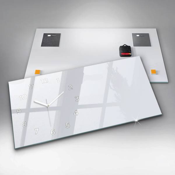 Wanduhr Sanfte Elfenbein Weiß - Glas - 60 x 30 x 1 cm