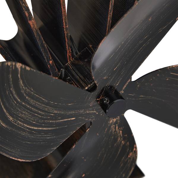 Ofenventilator ohne Strom Vintage Schwarz - Braun - Aluminium - 19 x 26 x 12 cm
