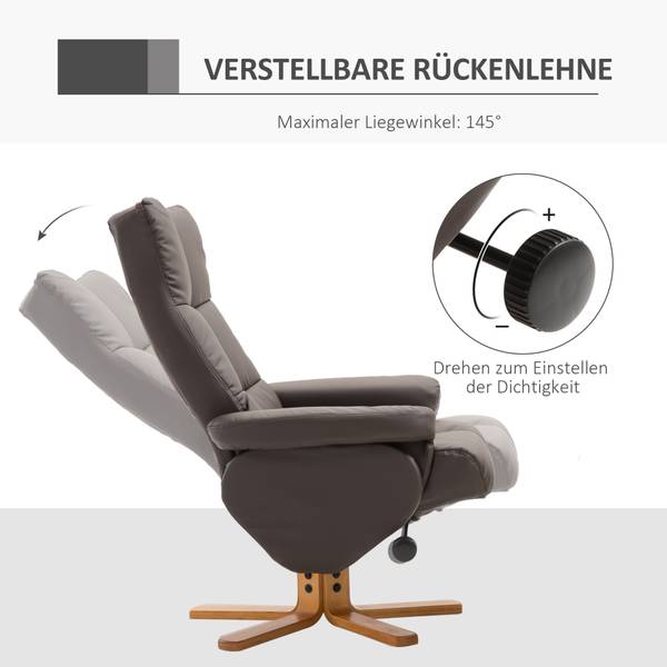 Relaxsessel mit Hocker 833-359 Braun