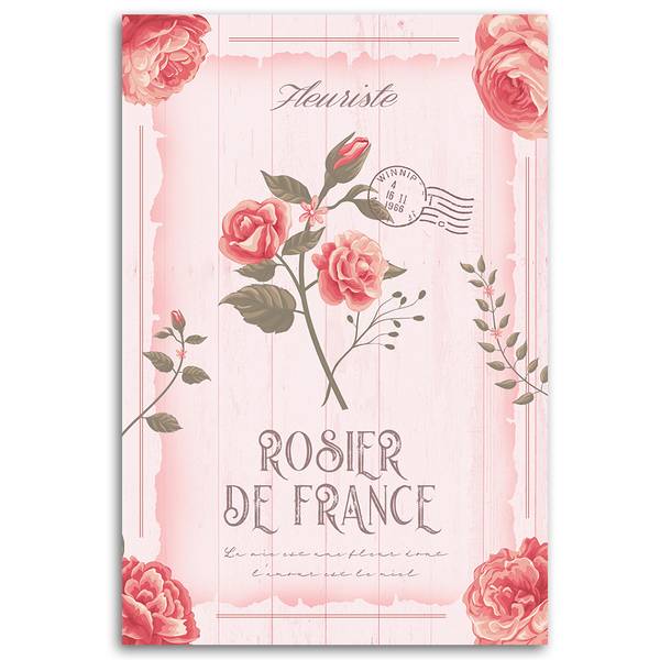 Wandbild pudrige blumen vintage 60 x 90 cm