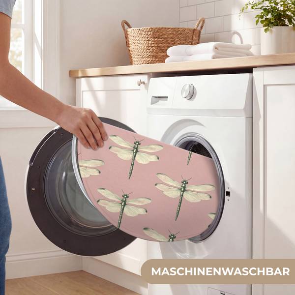 BADEZIMMERTEPPICH Libellen Pink - Microfaser - 70 x 70 x 1 cm
