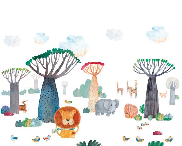 Panorama-Tapete Cléo Papier - 336 x 270 x 336 cm