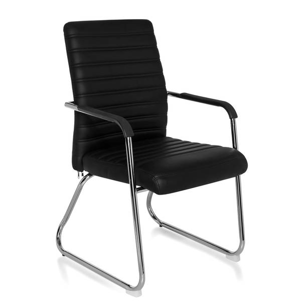 Esszimmerstuhl STEEL V Schwarz - Flachgewebe - Kunstleder - 46 x 96 x 55 cm