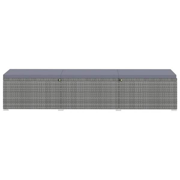 Garten-Sonnenliegen 3003799 (3-teilig) Grau - Polyethylen - 60 x 31 x 195 cm