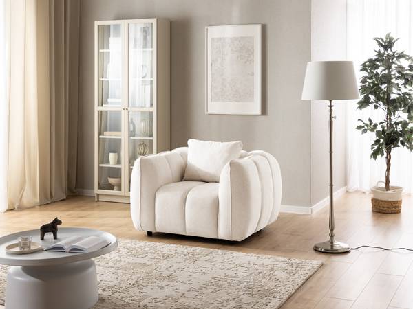 Bankstellen Nubira 3+1 Set van 2 crèmekleurig