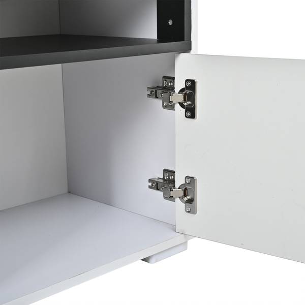 TV-Schrank Endymion Ⅴ Schwarz - Weiß - Holzwerkstoff - 35 x 50 x 150 cm
