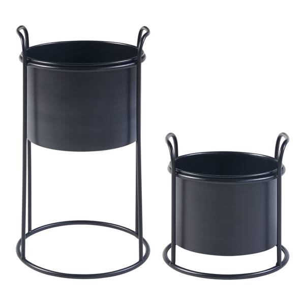 Pflanzenständer 2er Set Osen Schwarz - Metall - 24 x 40 x 24 cm