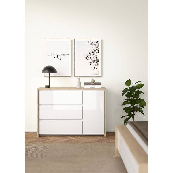Kommode Next Weiß - Holz teilmassiv - 119 x 84 x 48 cm