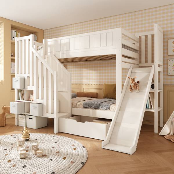 Etagenbett LucyFuny Ⅰ Weiß - Holzwerkstoff - 166 x 162 x 245 cm
