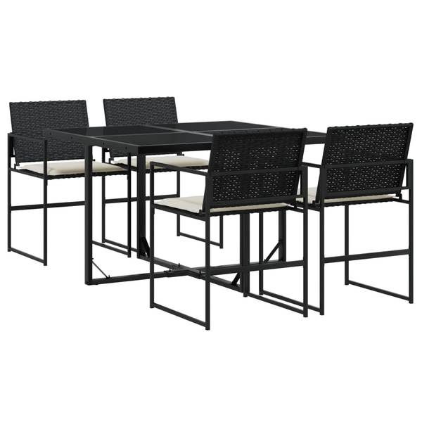 Garten-Essgruppe 3042088 (5-teilig) Schwarz - Stahl - 107 x 72 x 110 cm