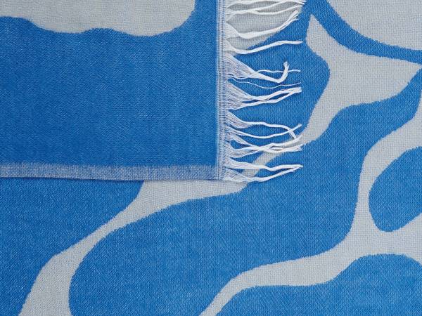 Couverture KIHUN Bleu - Gris - Textile - 130 x 1 x 170 cm