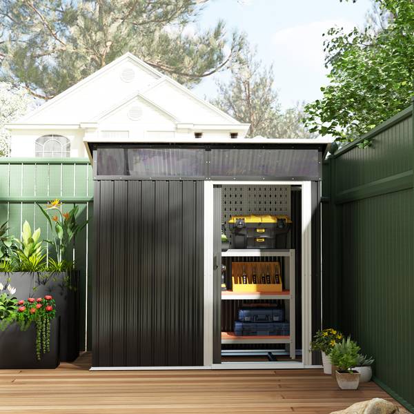 Gerätehaus 84H-163V00CG Grau - Metall - 122 x 182 x 195 cm