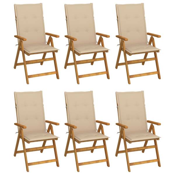 Chaise de jardin 3016489-4 (lot de 6) Beige
