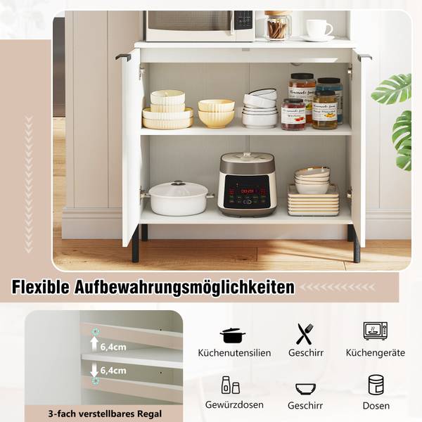 Küchenschrank VL32587PQ Weiß - Holzwerkstoff - 40 x 164 x 80 cm