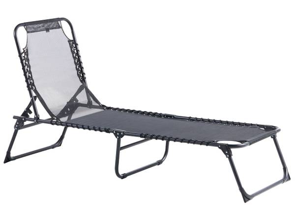 Gartenliege AMBATO Schwarz - Metall - 58 x 30 x 188 cm