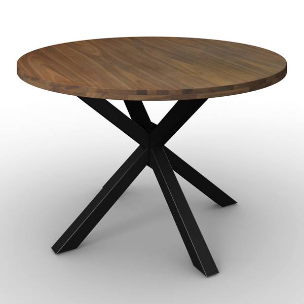 Esstisch RENE Braun - Metall - Holz teilmassiv - 120 x 76 x 120 cm