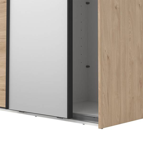Schiebetürenschrank Como (2-türig) Braun - Holzwerkstoff - Textil - 119 x 221 x 67 cm
