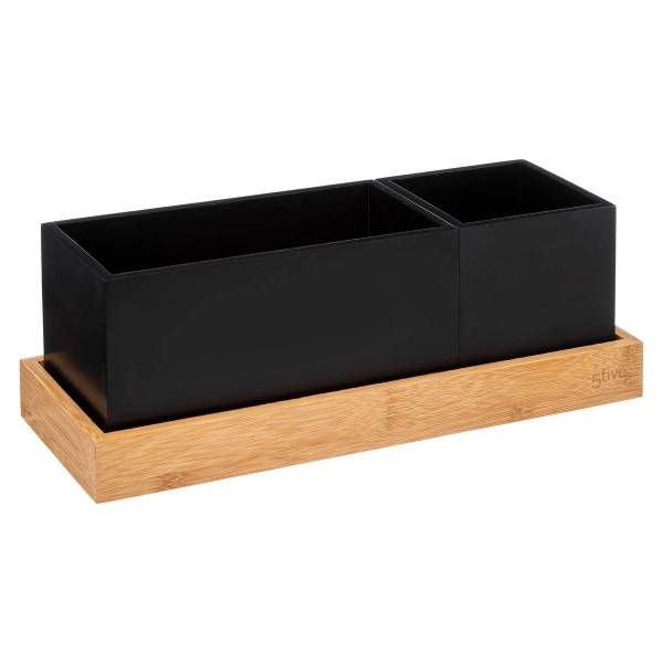 Organiseur amovible BAVA Noir - Bois manufacturé - 10 x 10 x 29 cm