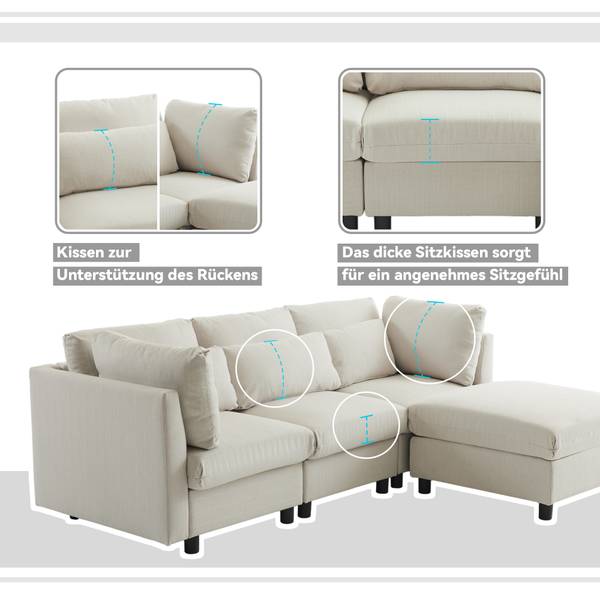 Canapé d'angle LEINKiss Ⅳ Beige