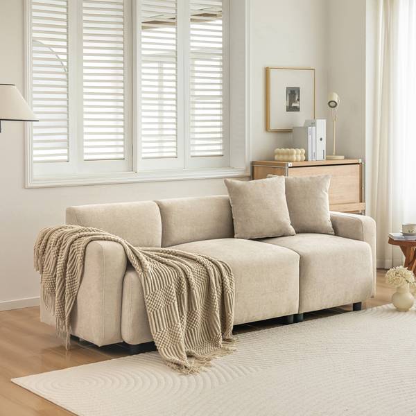 3-Sitzer-Sofa Shidads Beige - Textil - 67 x 71 x 211 cm
