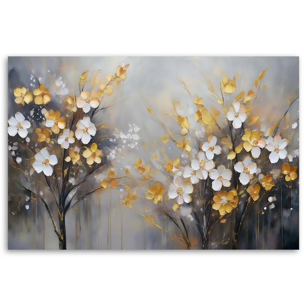 Wandbild abstrakter baum blumen 90 x 60 cm