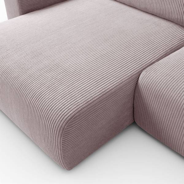 Hoekbank OPERA roze - polyester - 247 x 83 x 143 cm