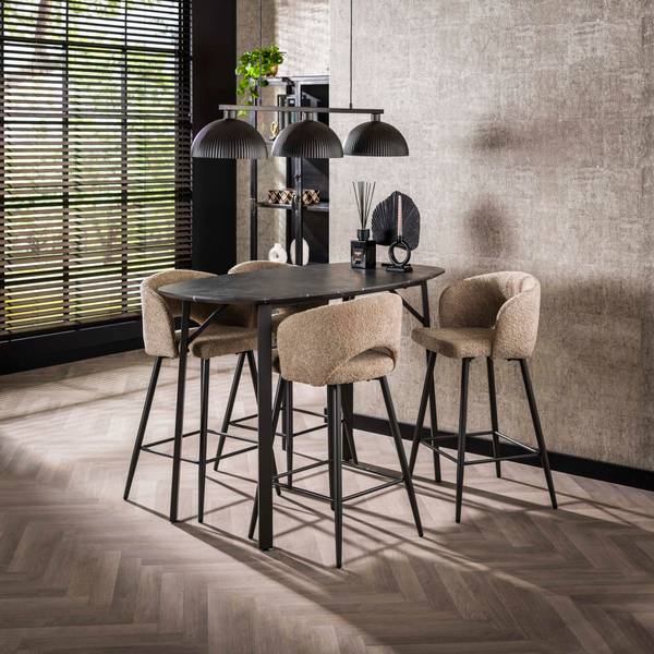 Table à manger ONYX Noir - Bois manufacturé - 140 x 92 x 75 cm