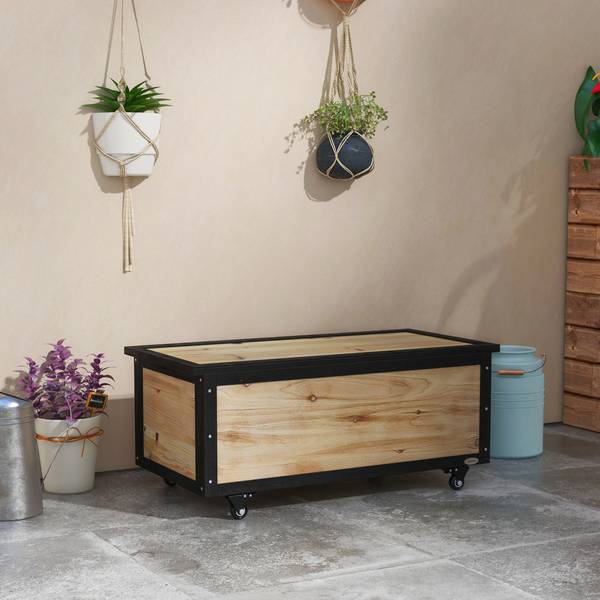 Aufbewahrungsbox 322V00ND Beige - Massivholz - 100 x 43 x 50 cm