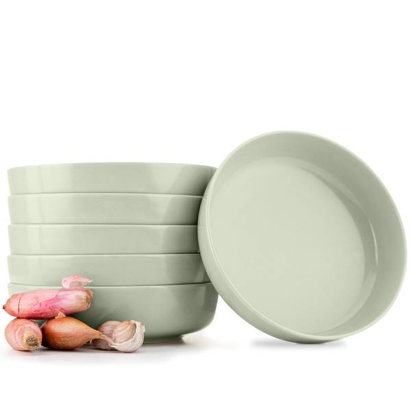 Teller-Set 6-tlg Suppenteller VICTO Beige - Grau - Grün