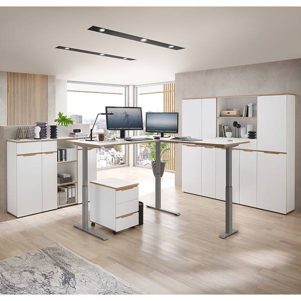 Büromöbel-Set MANRESA-36-4 8er-Set Weiß - Holzwerkstoff - 590 x 197 x 177 cm
