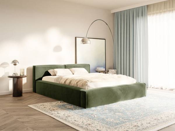 Opbergbed TILVES S olijfgroen - Ligoppervlak breedte: 180 cm