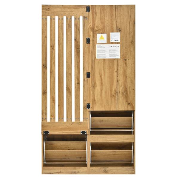 Kompaktgarderobe Coeus Ⅰ Braun - Holzwerkstoff - Glas - Metall - 100 x 180 x 26 cm