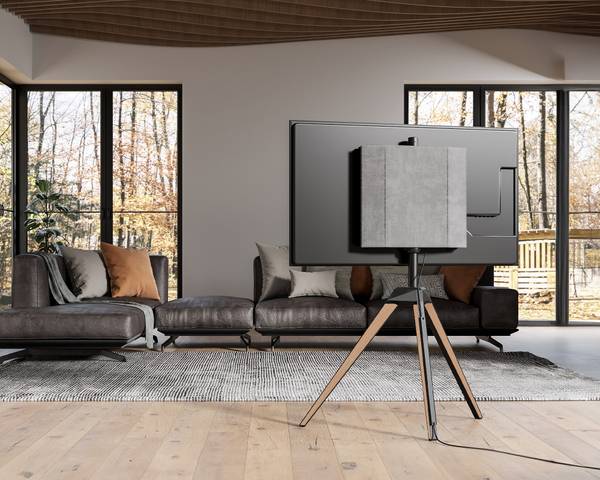TV Ständer im Staffelei Design Braun - Metall - Massivholz - 52 x 134 x 94 cm