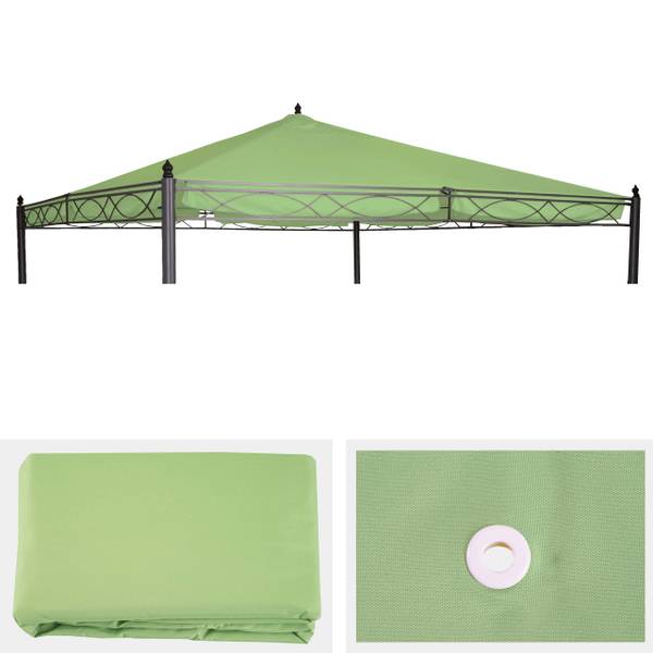 Ersatzbezug Dach für Pergola Calpe III Grün - Polyester - 380 x 1 x 380 cm