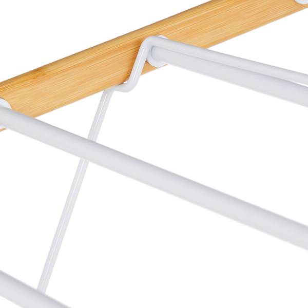 Klappbarer Wäscheständer mit Flügeln Braun - Weiß - Eisen - 148 x 100 x 56 cm