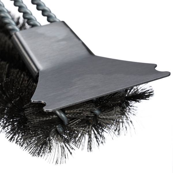 Grillbürste Edelstahl 2er Set Schwarz - Silber - Metall - Kunststoff - 45 x 20 x 7 cm