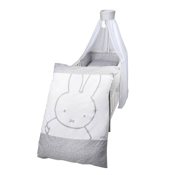 Parure de lit miffy® 4 pcs Gris - Coton - 66 x 76 x 123 cm