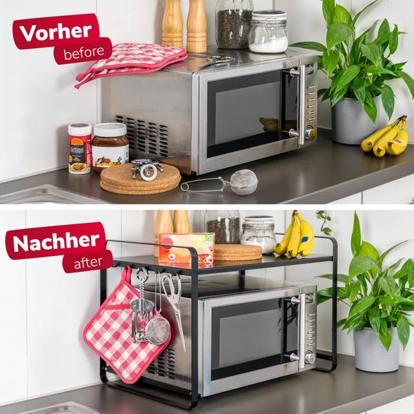 Mikrowellenregal 82839 Schwarz