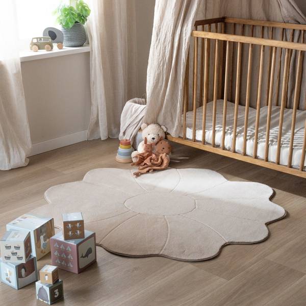 Teppich Coco Bloem Beige - Textil - 120 x 1 x 120 cm