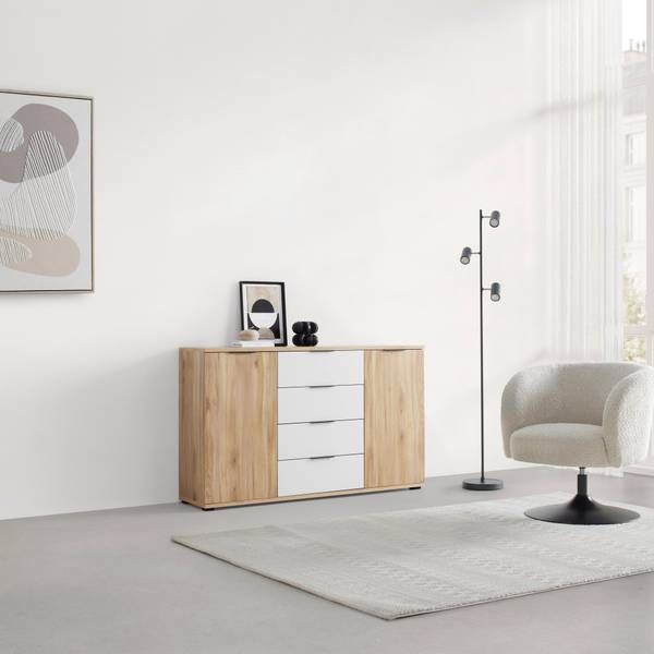 Kommode RABINA Beige - Braun - Holzwerkstoff - 150 x 91 x 38 cm