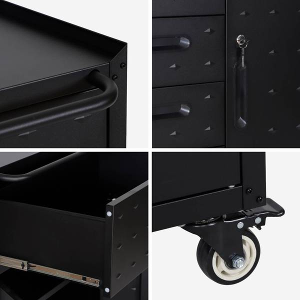 Unterschrank Bobby Schwarz - Metall - 42 x 88 x 75 cm